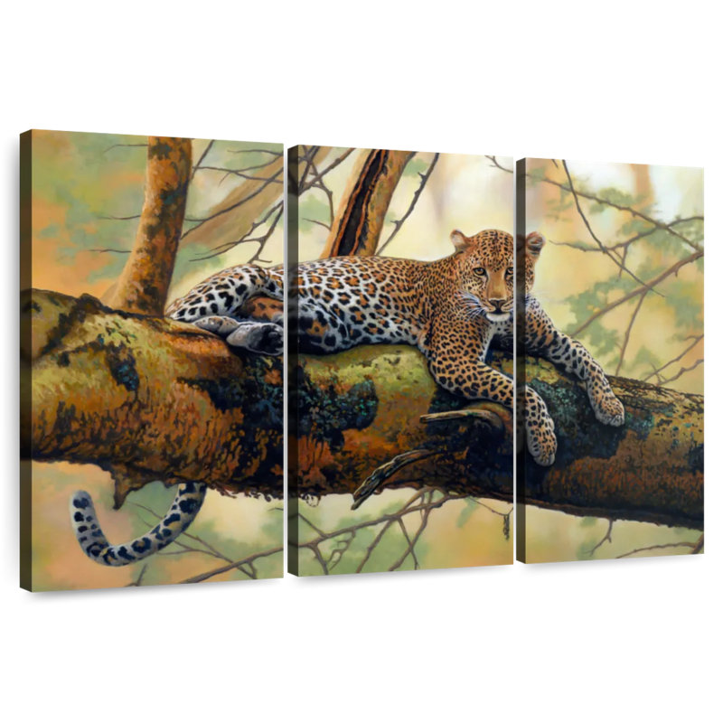 Brampt African Leopard, 42" H x 65" W