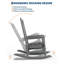 2PCS Adirondack Outdoor Rocking Chair, All Weather HDPE Plastic Patio Rocker Chair with Wide Armrests, Classic Fire Pit Chair for Porch, Deck, Lawn, Garde, 380LBs-1023824591