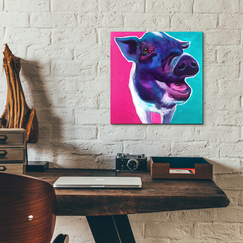 «Pig Sophie» par Dawg Painter sur plastique / acrylique, H 12 po x l 12 po x P 0,13 po