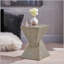 Table d'appoint TESS Modern - forme de sablier torsadé, gris clair, sans assemblage-129458317