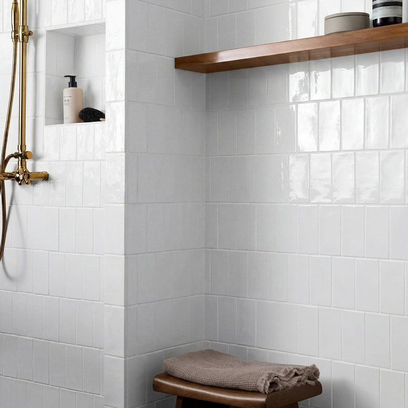 Lancaster 3x6 Polished Ceramic Subway Tile, White