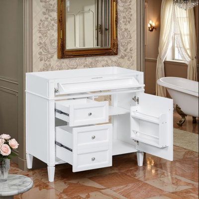 36" Modern Bathroom Vanity with ?Cabinet Door Organizer, ?Soft-Close Doors, Ample Storage without Top Sink