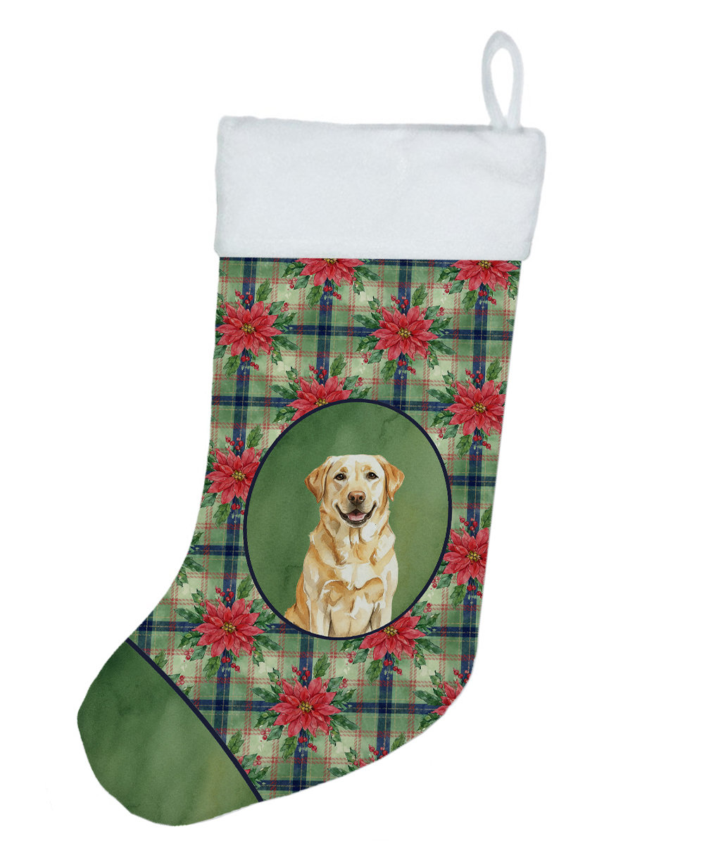 Yellow Lab Stocking Caroline's Treasures Yellow Labrador Retriever Christmas PoinsettIas ...