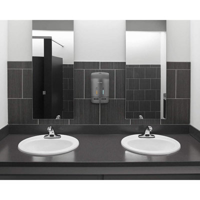 1100 Ml Gray Surface Mounted Dual Soap And Hand Sanitizer Dispenser
