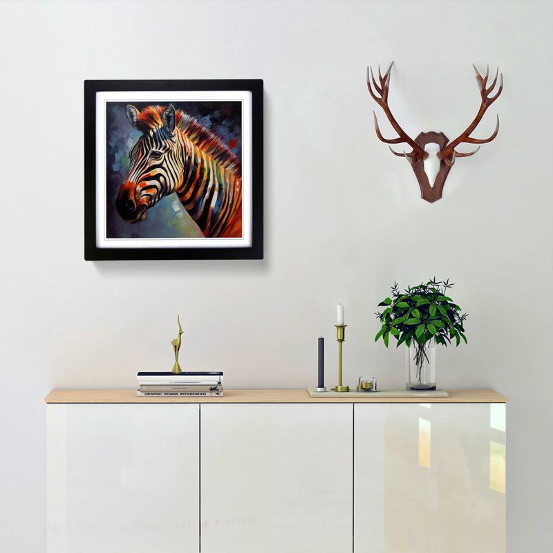 Single Picture Frame Print on Wood, Black Framed