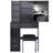 29.2" Small Space Left Drawer Desktop Vanity Table + Cushioned Stool, Extra Large Right Sliding Mirror, Multi Layer High Capacity Storage, Practical Fashionable Dresser, Suitable For Small Space-996686725