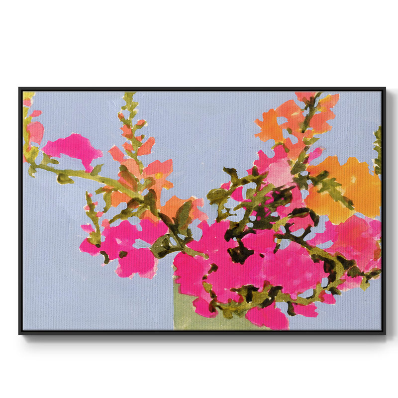 Toile de qualité supérieure saturée Spring Blooms II - prête à être accrochée, Toile avec cadre flottant noir