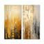 «Golden Grid Skyscraper Skyline», ensemble de 2 reproductions d'art en métal sur gratte-ciel-2136919448