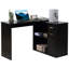 Bureau d'ordinateur en L, bureau d'angle rotatif à 180 ° avec tablettes de rangement