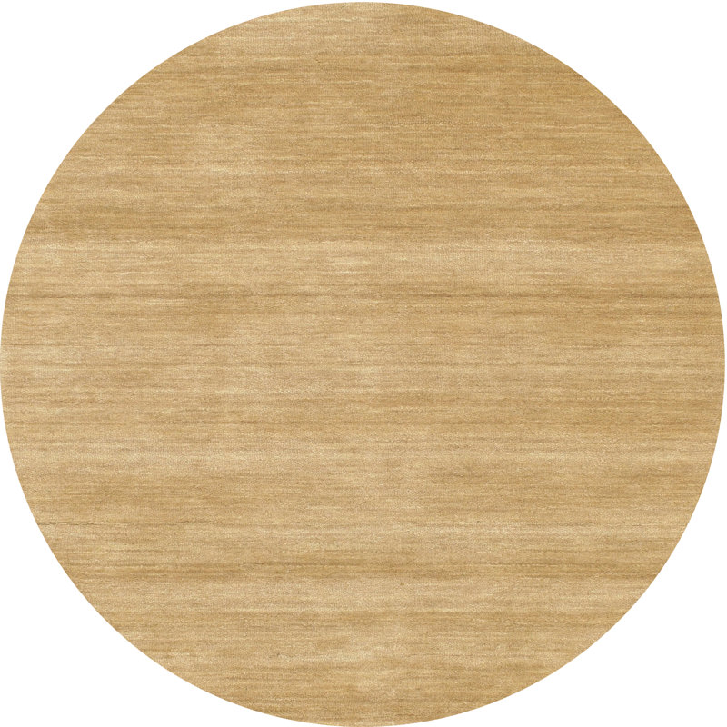 Tapis contemporain brun clair, Rond 5 pi