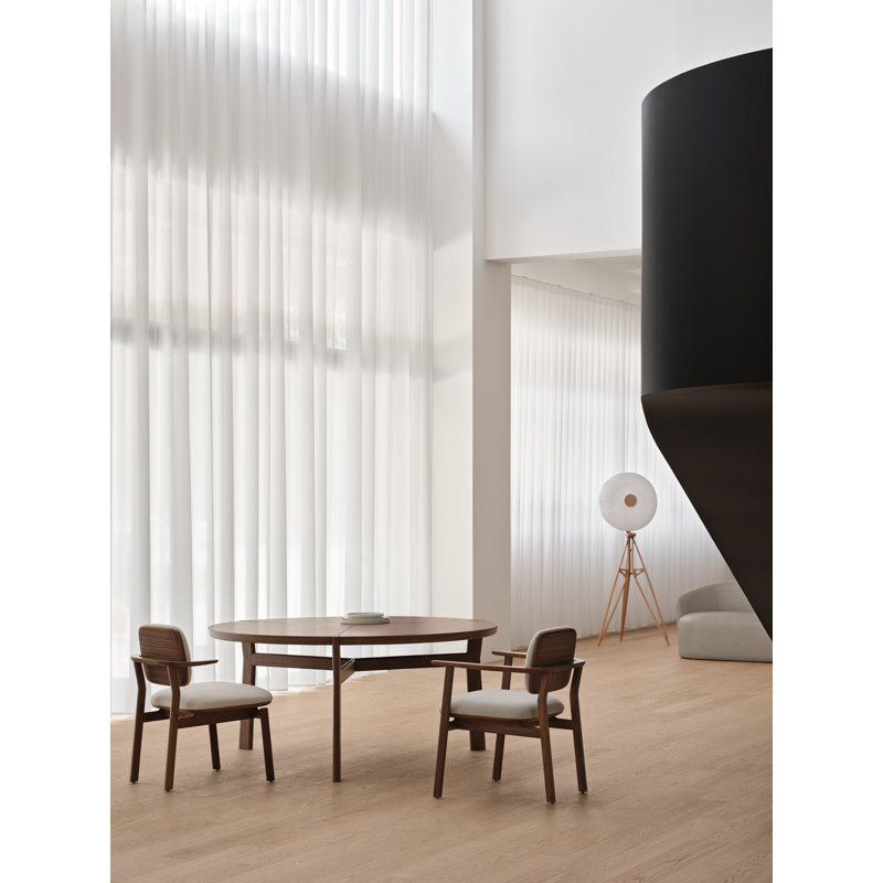Marea Upholstered Dining Chair, Natural Walnut, L493 Sanfor Natural 0023