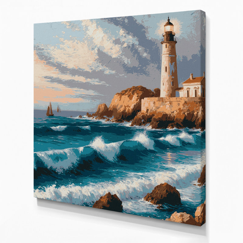 Art nautique gris sur toile, H 16 po x l 16 po