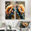 «Vibrant Sunflower», 2 pièces sur toile