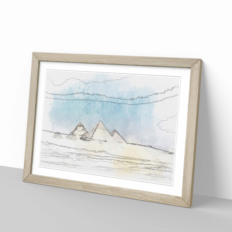 Giza Necropolis Pyramids in Egypt - Picture Frame Graphic Art Print, 27cm H x 36cm W x 2cm D, Oak Framed