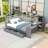 Full Size Daybed with Drawers, Desk, LED Light and Charging Station-280512957