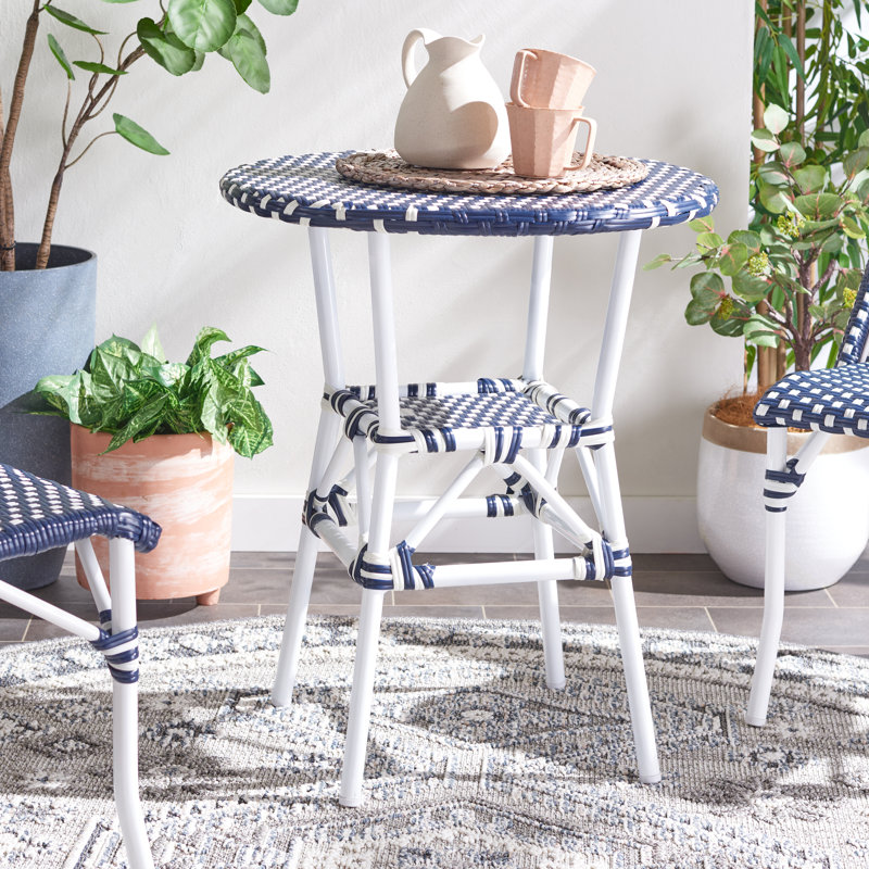 Table bistro Gordin, Bleu marine/blanc