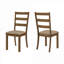 Ensemble de 2 chaises de salle à manger sans accoudoirs transitionnelles pour la cuisine, tissu beige neutre avec pieds en bois de noyer