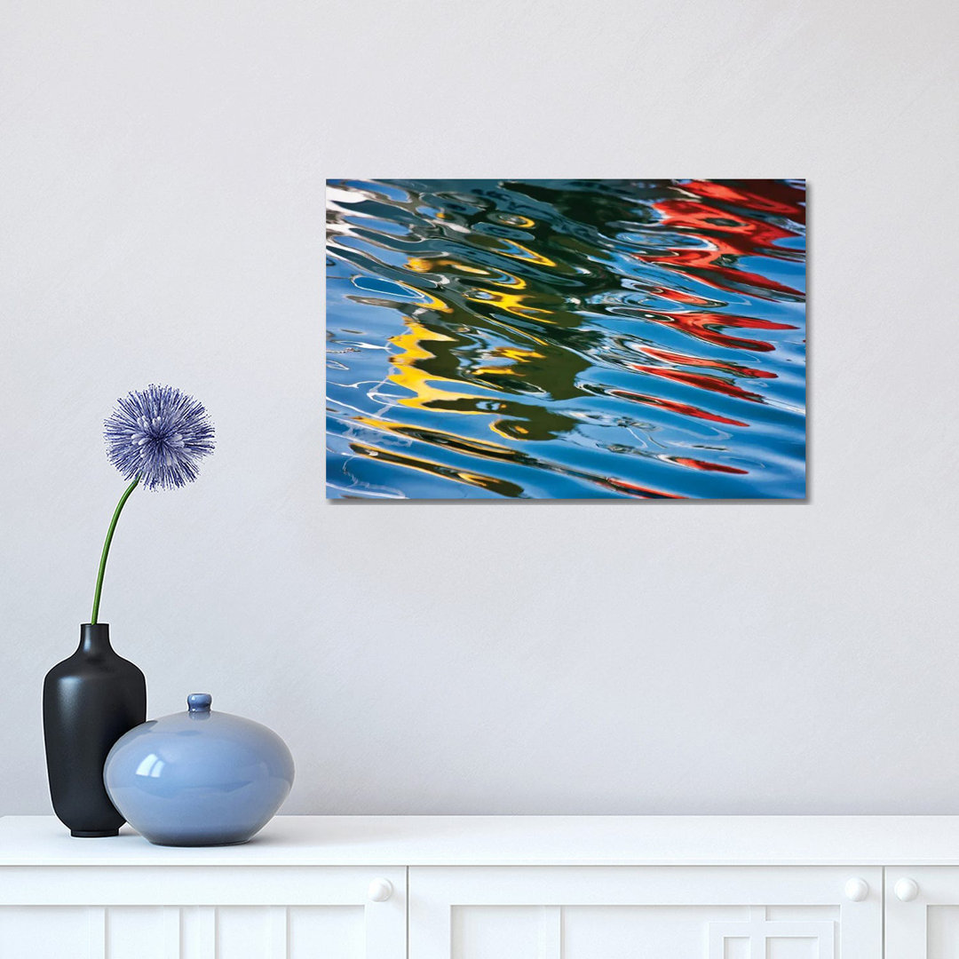 Colorful Reflections In The Water, Akureyri Harbor, Iceland by Panoramic Images - Wrapped Canvas Gallery-Wrapped Canvas Giclée