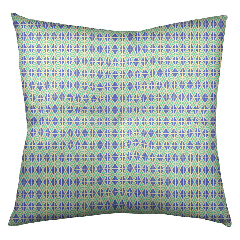 Coussin de sol Katelyn Elizabeth, 30 po x 30 po, Vert / bleu