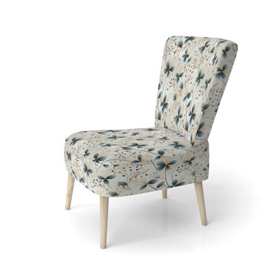 Minimalist Botanics - Chaise d'appoint rembourrée scandinave, chaise d'appoint Botanical Plants
