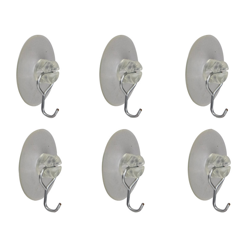 Clear Suction Cups with Hook 1.25"