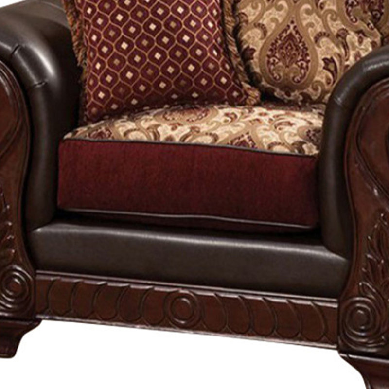 Fauteuil Pewitt, Bourgogne / similicuir espresso