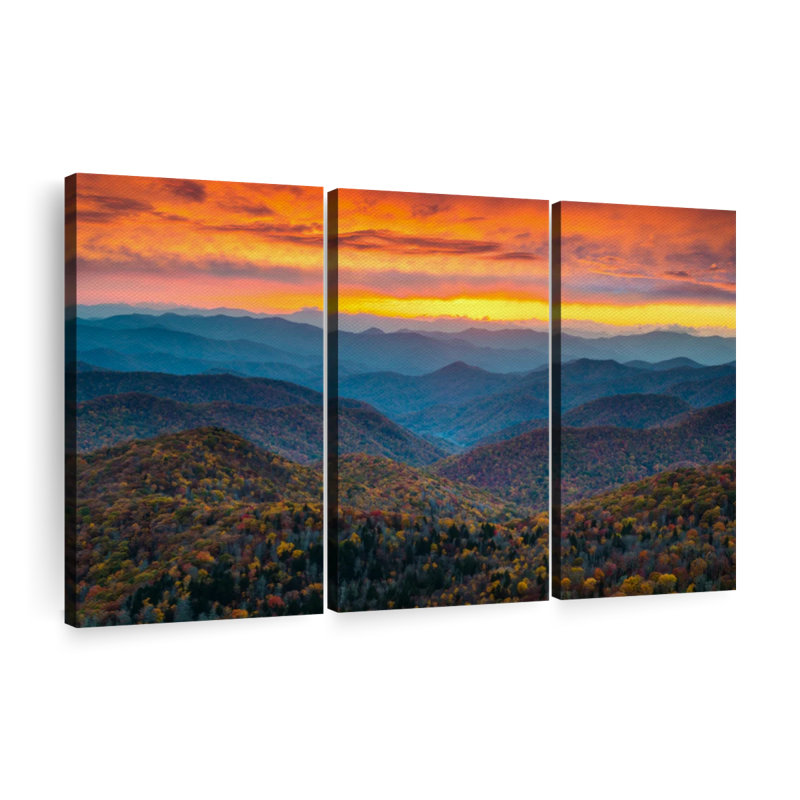 Ensemble de 3 pièces Blue Ridge Parkway, H 28 po x l 45 po x P 1,25 po