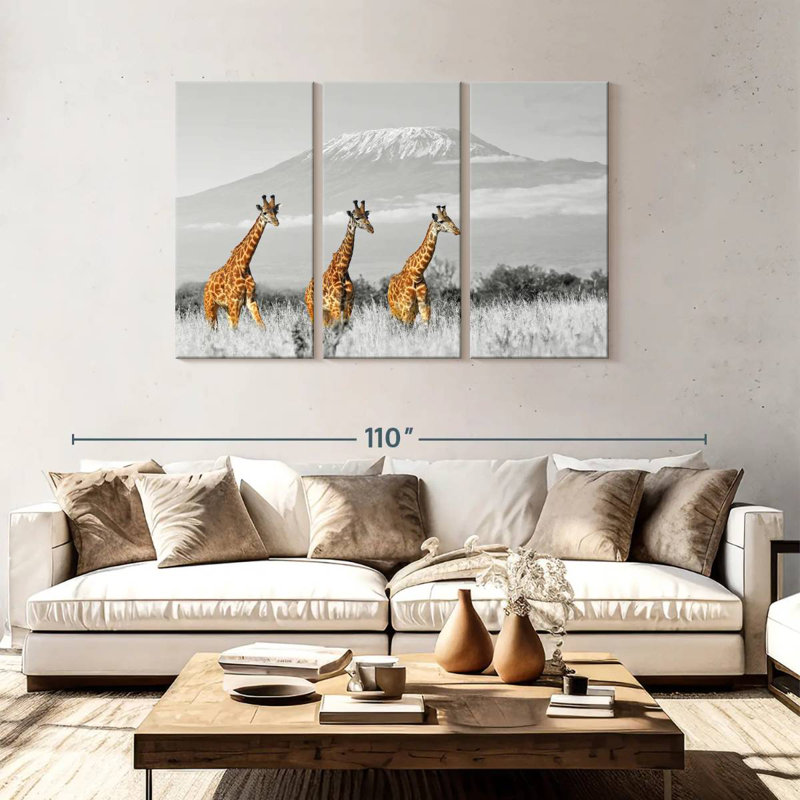 Trio de girafes Brampt, H 48 po x l 74 po