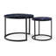 Ensemble de 2 tables basses gigognes avec plateau en marbre
