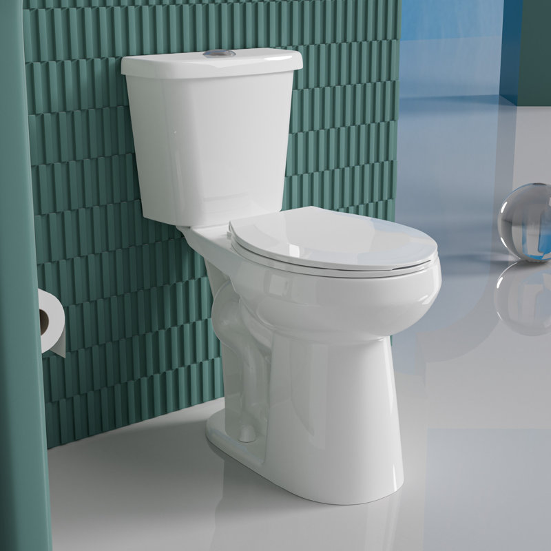 21" Extra Tall Toilet Compact Two Piece Toilet for Seniors, 1.1/1.6 GPF Tornado Dual Flush, MAP 1000g, White, White