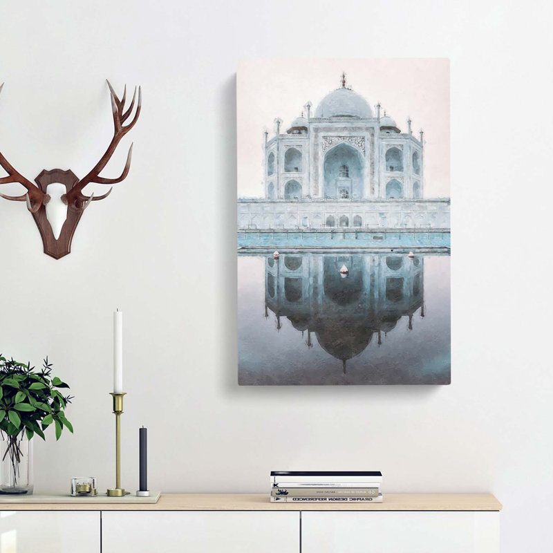 The Taj Mahal in Agra India Abstract Art - Wrapped Canvas, 91cm H x 60cm W x 3cm D