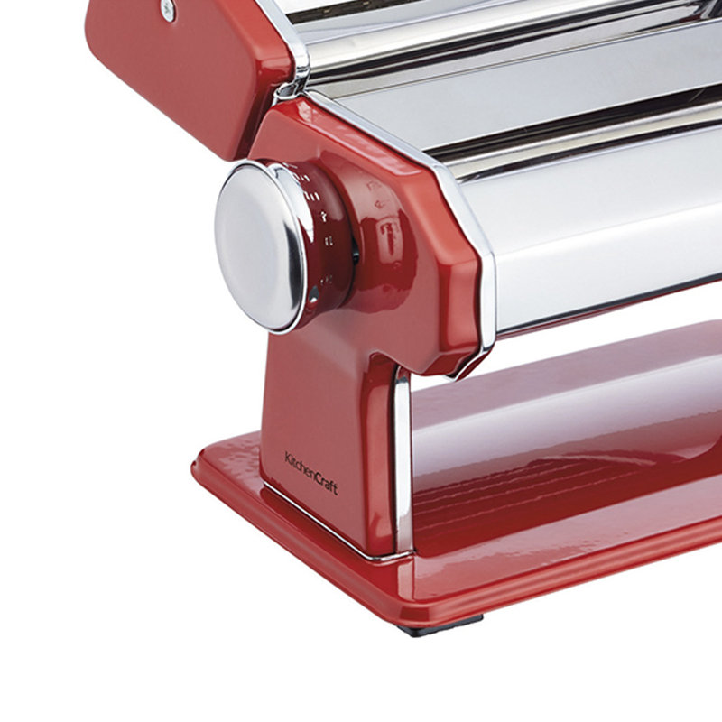 World of Flavours Stainless Steel Pasta Machine, Red
