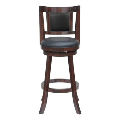 Pemberly Row 30.75" Contemporary Wood Swivel Bar Stool in Cherry