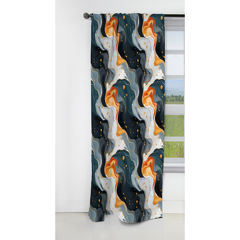 Urban Retreat Marble Pattern - Abstract Marble Curtain - Blackout Marble Curtain - 1 Panels, 52" W x 108" L