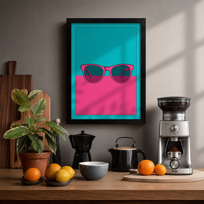 Neon Shades Modern - Print, A1 - 84.1 x 59.4 cm, Black