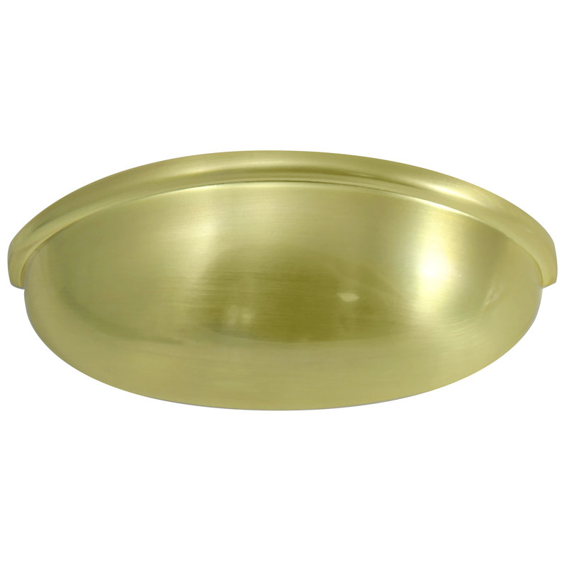 Laurey Newport 3" Centre-To-Centre Satin Brass Cup Cabinet Pull, Satin Brass