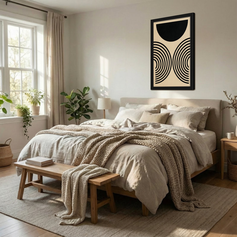 Abstract Abstract Geometric Black And Beige Pattern
