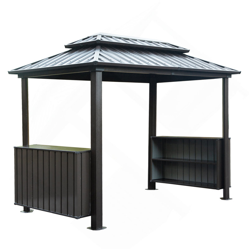 Pavillon de jardin à toit rigide 6X10ft, Gris