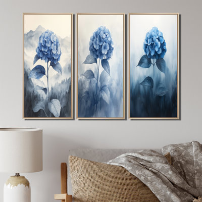 Blue Hydrangeas In The Mist Dream I - Hydrangea Wall Decor Collection