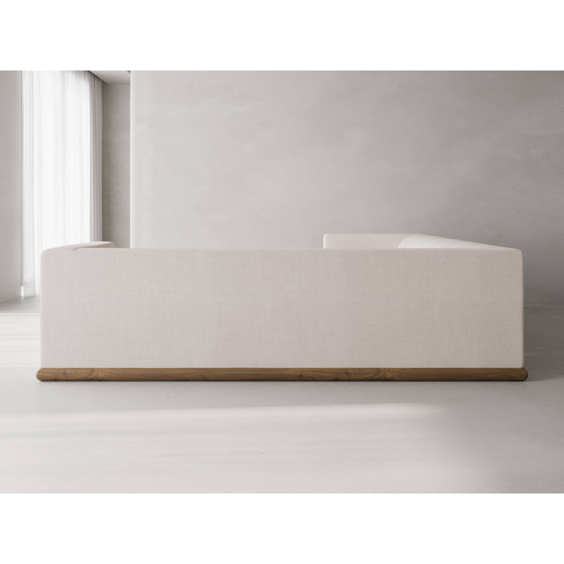 Canapé modulaire Bradley L, Mélange de polyester beige