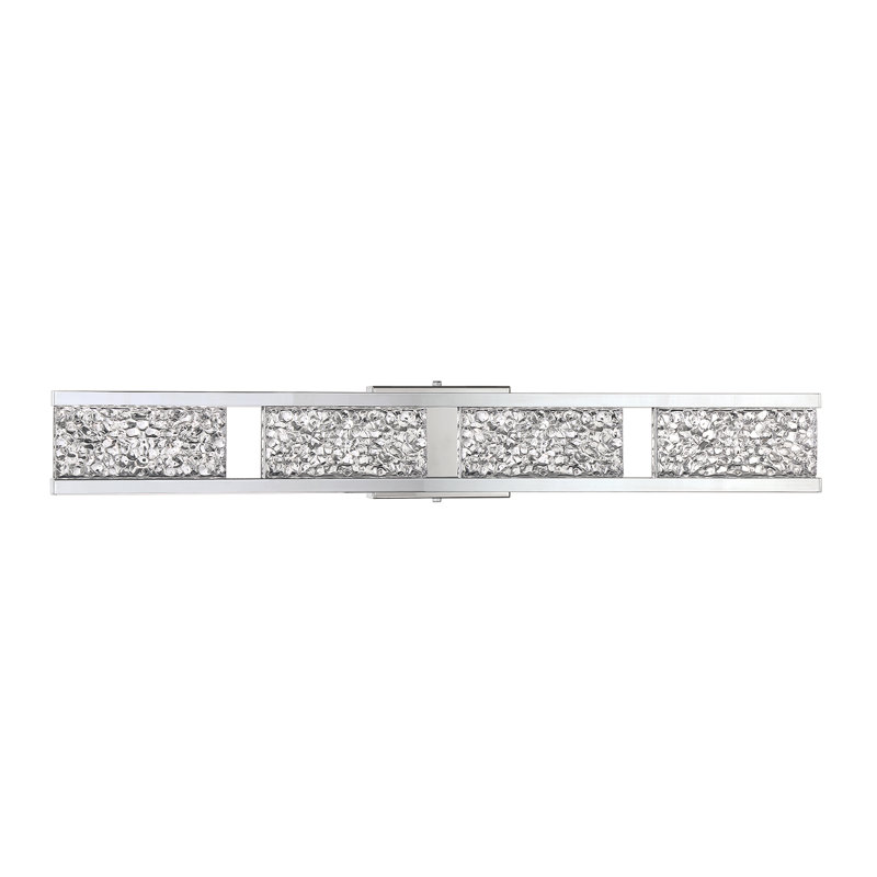 Éclairage pour salle de bain 4 lumières à intensité variable Gallaudet, Chrome, Verre n ° 1
