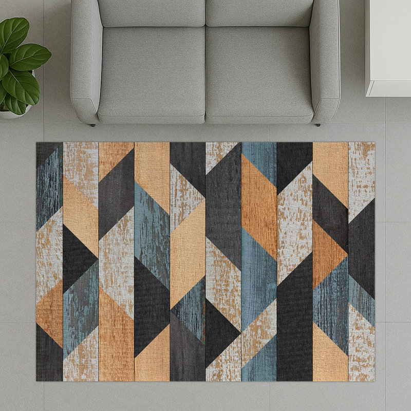 Geometric Area Rug, Rectangle 90 x 150 cm