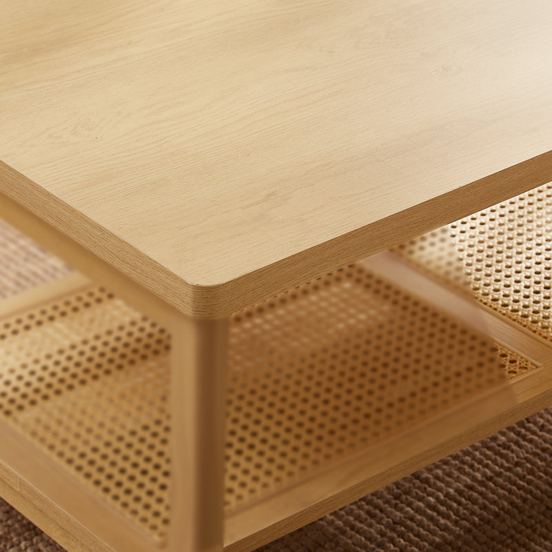 Table basse avec tablette de rangement Alaura, Chêne, H 18,1 po x l 47,2 po x P 21,7 po