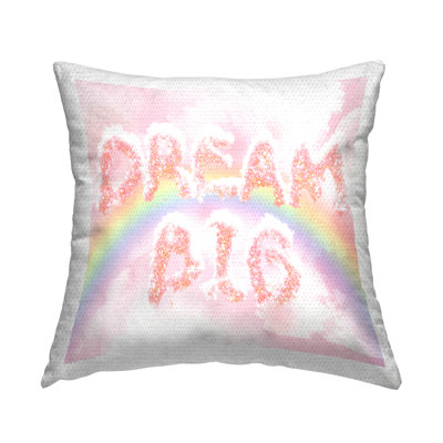 Dream Big Pastel Dazzling Rainbow Outdoor Printed Pillow by Ziwei Li