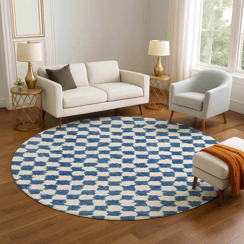 Tapis géométrique de qualité supérieure lavable à la machine Millbrook AMF1958, Rond 8 pi