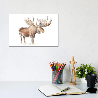 Moose by Wandering Laur - Wrapped Canvas Painting