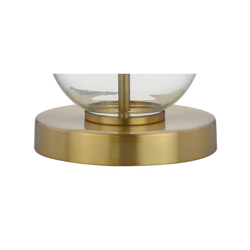 Leaver Glass Table Lamp, Clear/Brass