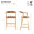 Contemporary Upholstered Bar Stool With Wood Legs And Curved Back-1980925664