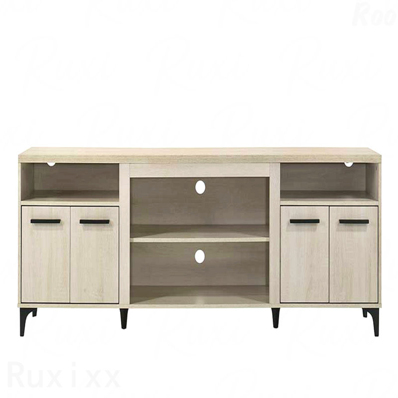 70"W Oak Finish 4-Door TV Stand