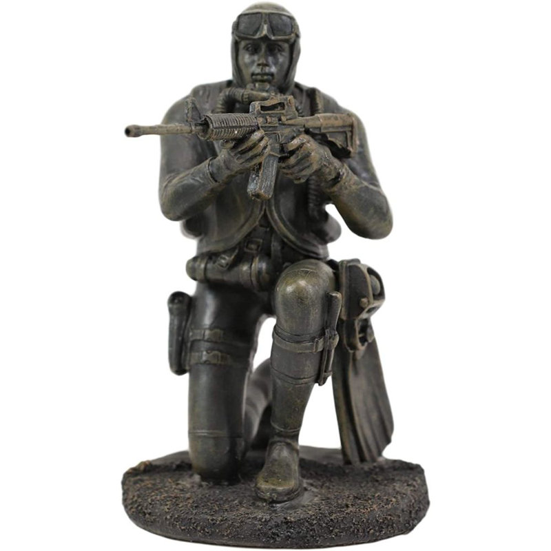 Soldat de battlefield agenouillant marine avec fusil Laga